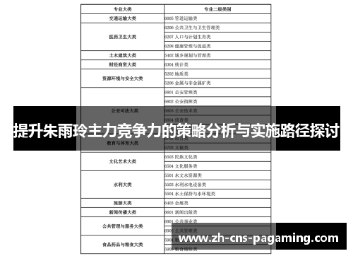 提升朱雨玲主力竞争力的策略分析与实施路径探讨