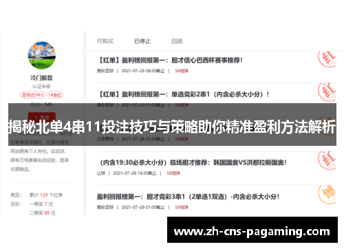 揭秘北单4串11投注技巧与策略助你精准盈利方法解析